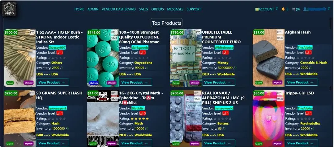 Anubis Market: Leading Darknet Marketplace with 40,000+ Listings