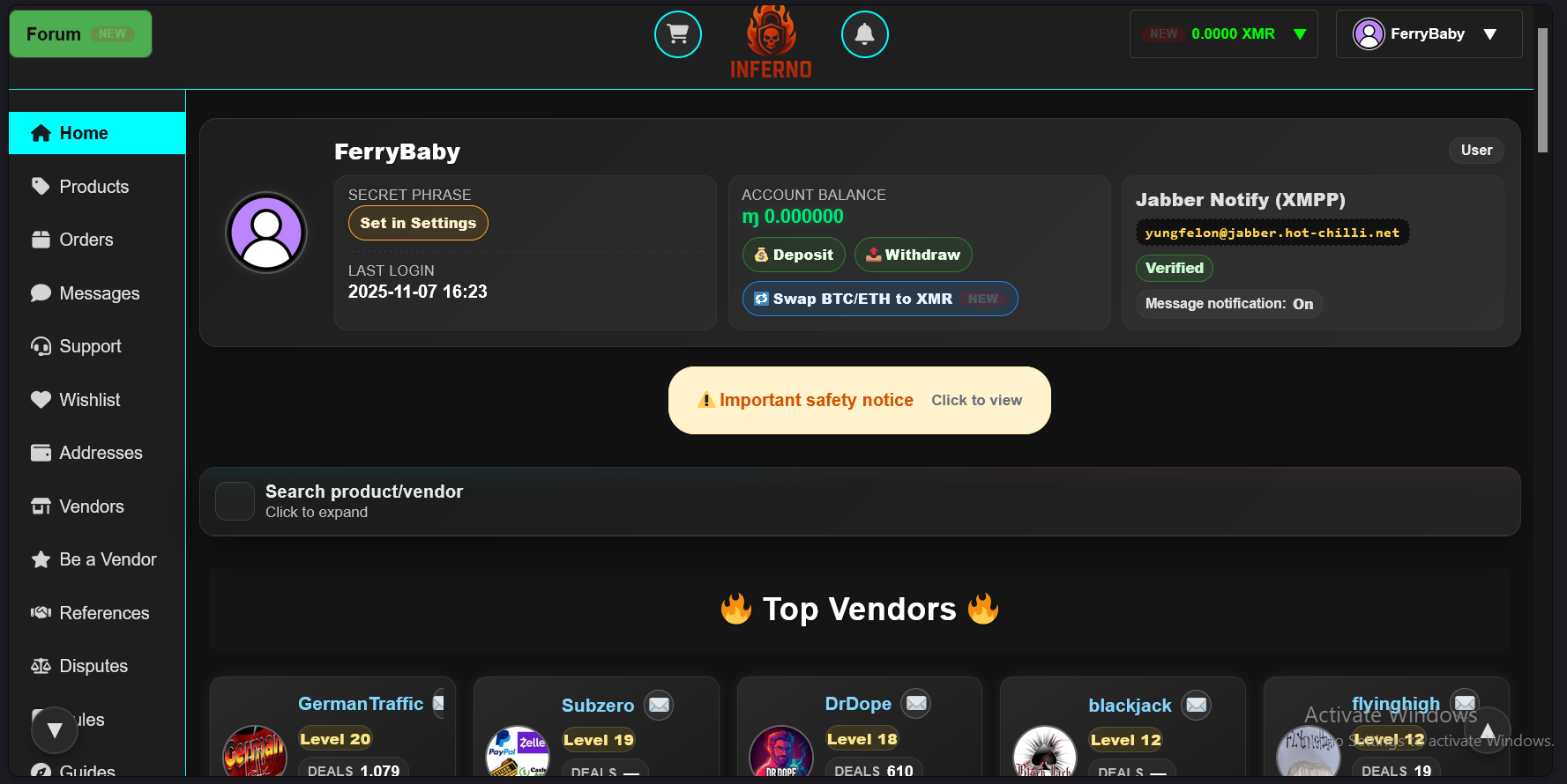 Inferno Market: Secure Darknet Marketplace - TorConnect Guide